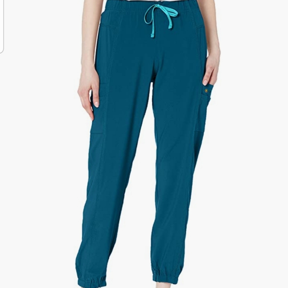 Carhartt Women's Force Modern Fit Jogger Scrub Pant, Caribbean Blue